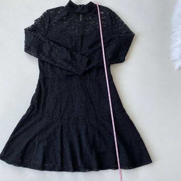 Guess Black Lace Long Sleeve Skater Dress - Picture 8 of 8